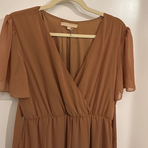 Camel colored maternity dress. Pink Blush Maternity. Ricarica label. Size L. - Picture 3 of 6